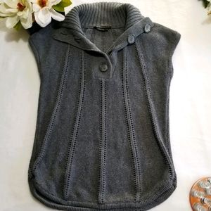 BCBG Gray Button Up Knitted Vest Buttons up